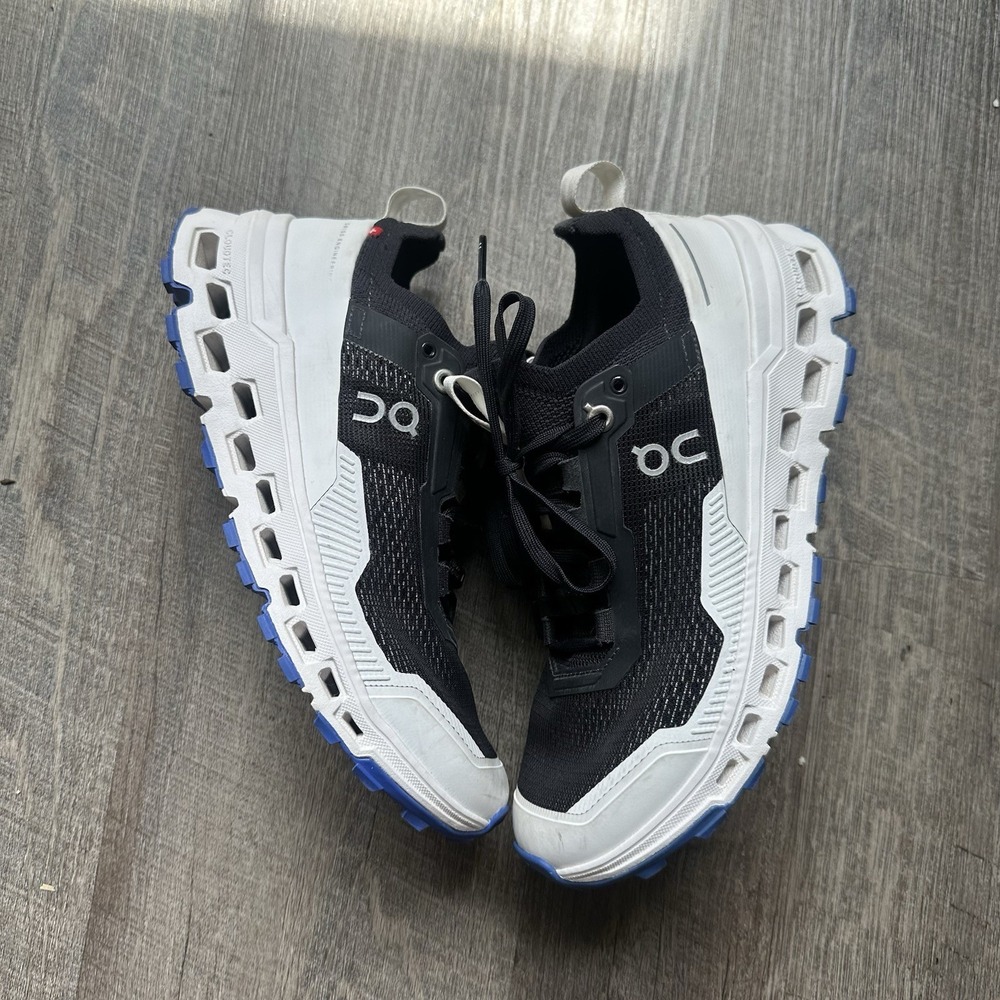 Women's Size 8.5 - ON Cloudultra‎ 2 Trail Runner Black White Blue (WORN ONCE)